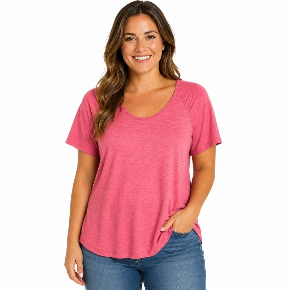 Liverpool Los Angeles Pink Modal Blend Tee Top L